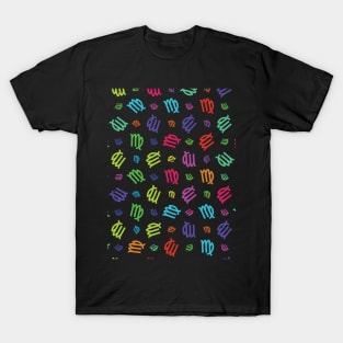 Pattern Virgo Zodiac Sign Horoscope Astrology Symbol Black T-Shirt